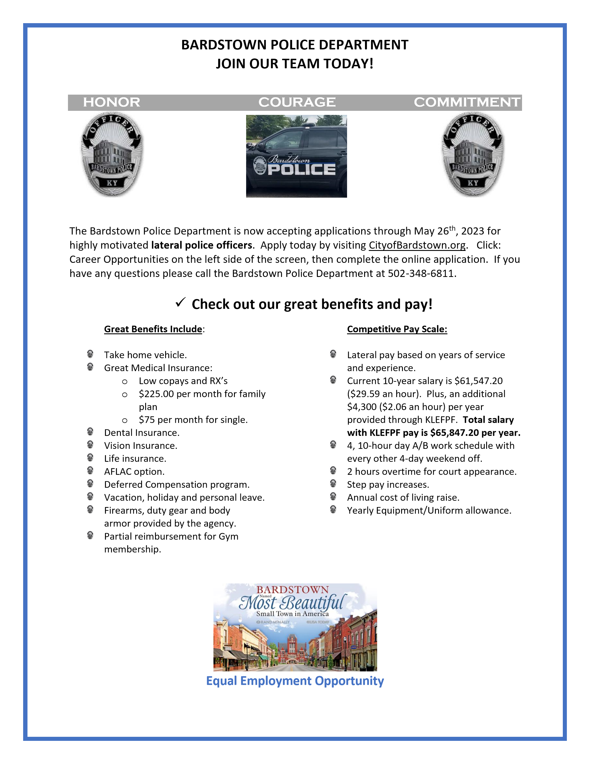 Now Hiring Lateral Police Officers